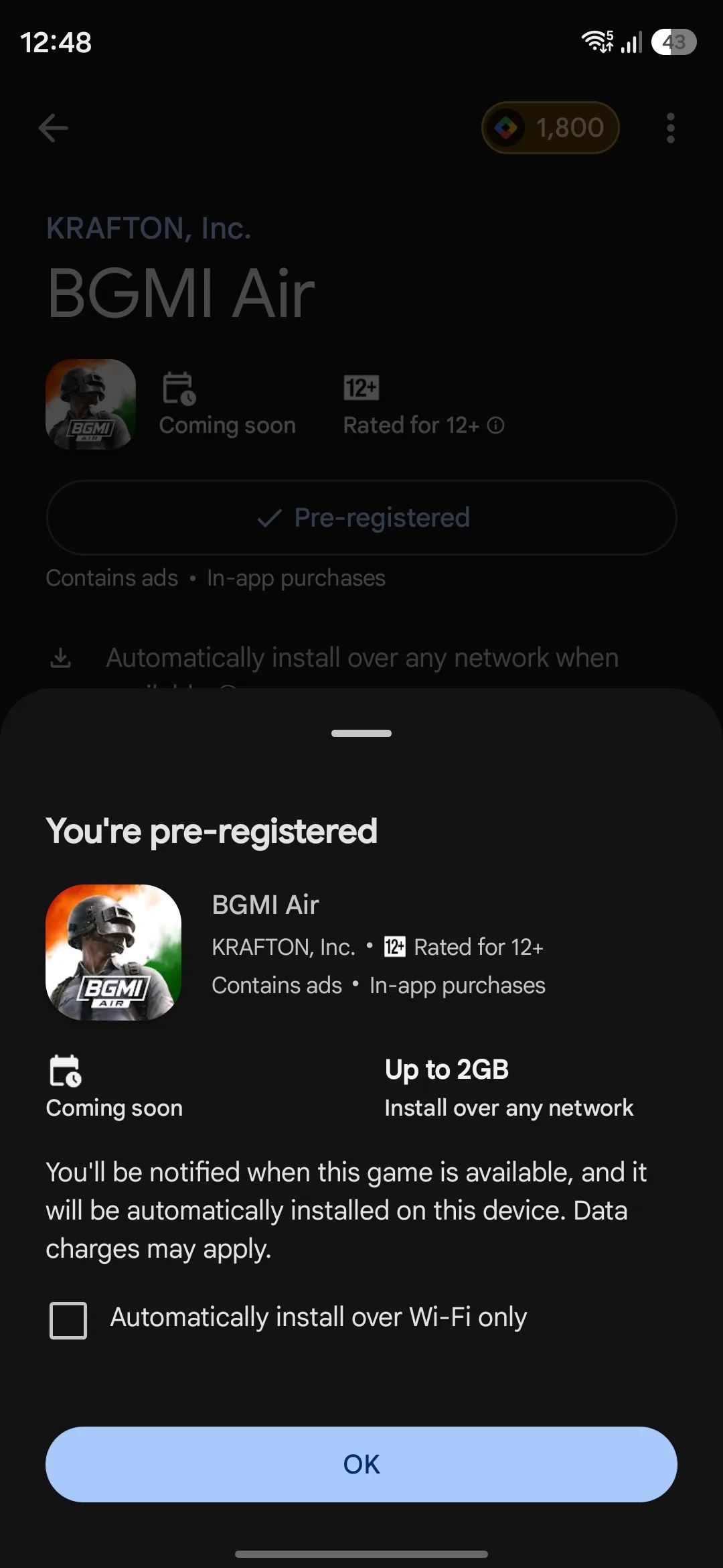 Playstore Screenshot of BGMi Air
