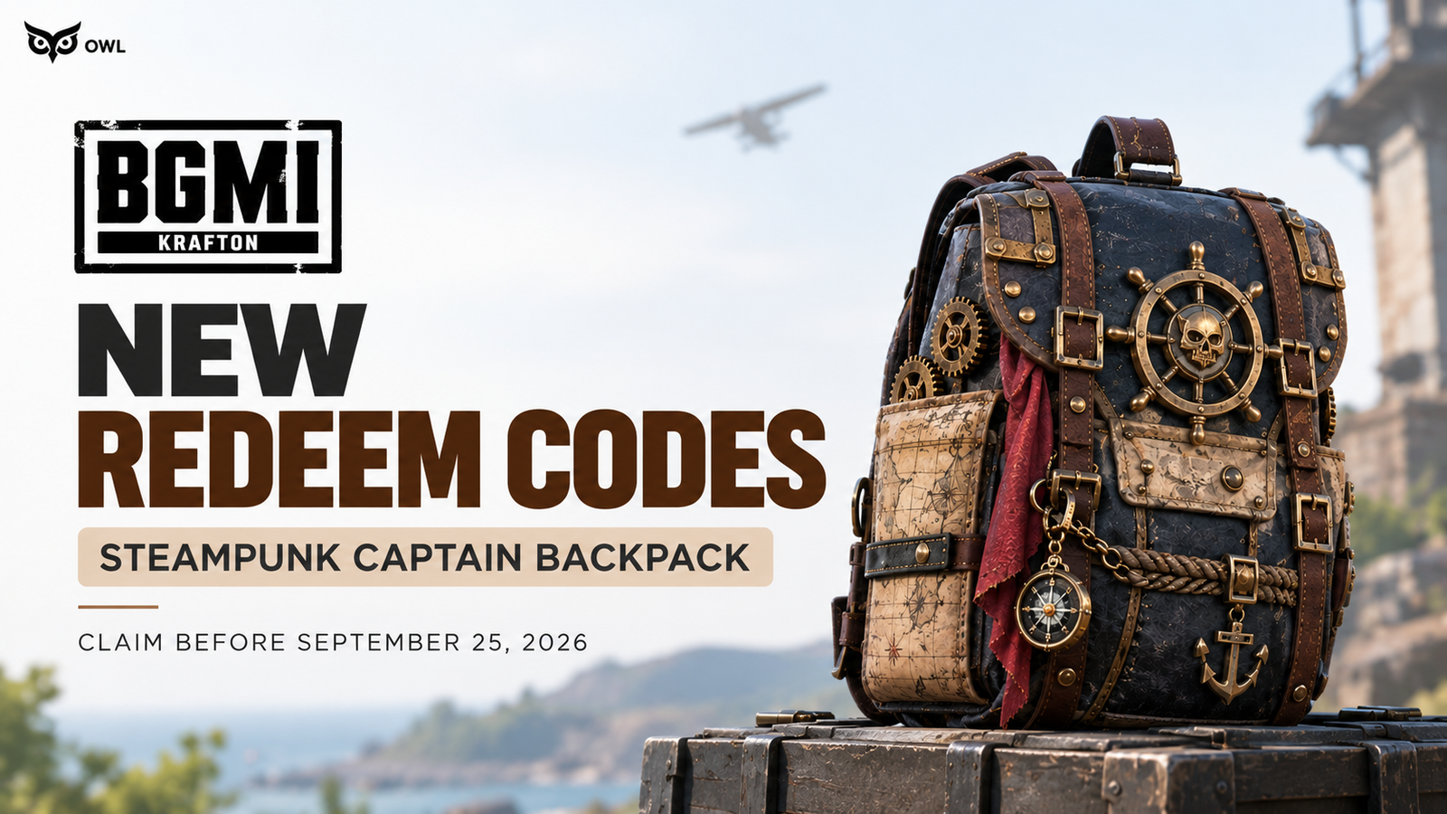 BGMI Steampunk Captain Backpack: Free September Redeem Codes