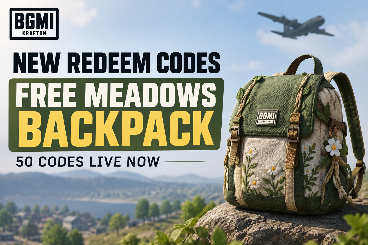 BGMI Meadows Backpack Redeem Codes Out: 50 Free Codes Live