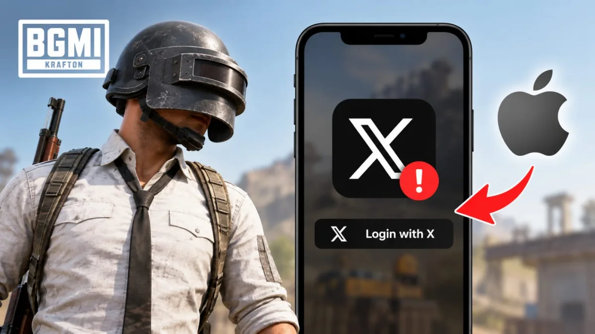 BGMI X login issue on iOS showing the Twitter login screen and workaround steps