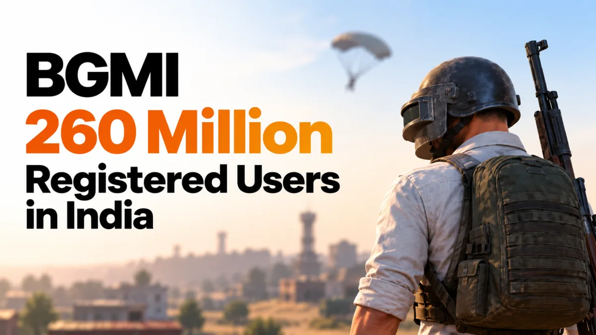 Krafton BGMI 260 million users India milestone shown with the game's key art and creator lineup