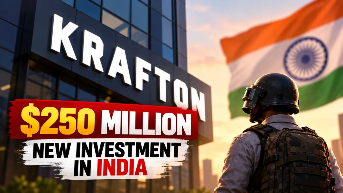Krafton India $250 million investment announcement with BGMI branding and Chairman Chang Byung-gyu