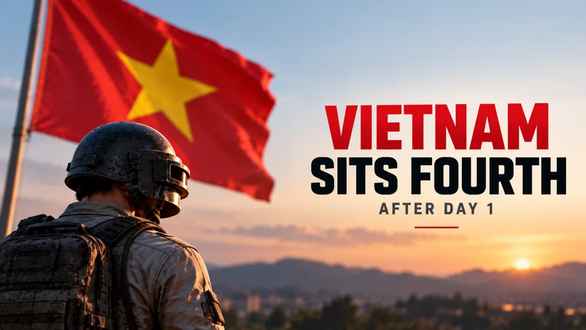 Vietnam PUBG Mobile squad competing at Asian Games 2026 after a strong Day 1 run